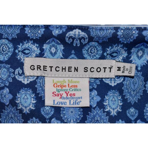 GRETCHEN SCOTT $219 Jersey Knit Scoop Neck Dress Blue Magic Carpet Medium - Picture 4 of 4